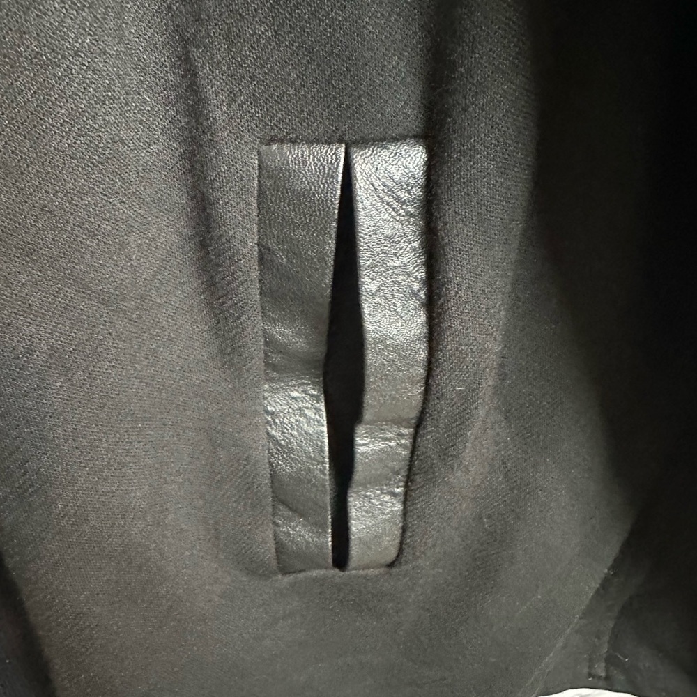 Cabi Tailor Knit Long Jacket Ponte Full Zip Faux Leather Size Small - Picture 7 of 9